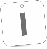 Illustration of a tag with a capital I on it.