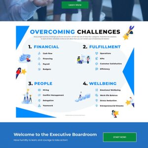 Blue Sky Coaching website Executive board room page screen shot