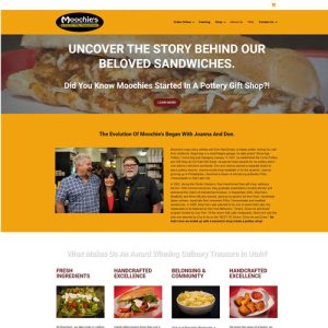 Moochies Meatballs website About us page screenshot