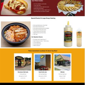 screenshot of the catering page of Moochies Meatballs website re-design by JamboJon