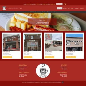 screenshot of the location page on Penny Ann's Cafe Website