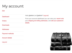 screenshot of ecommerce advanced customer account screen