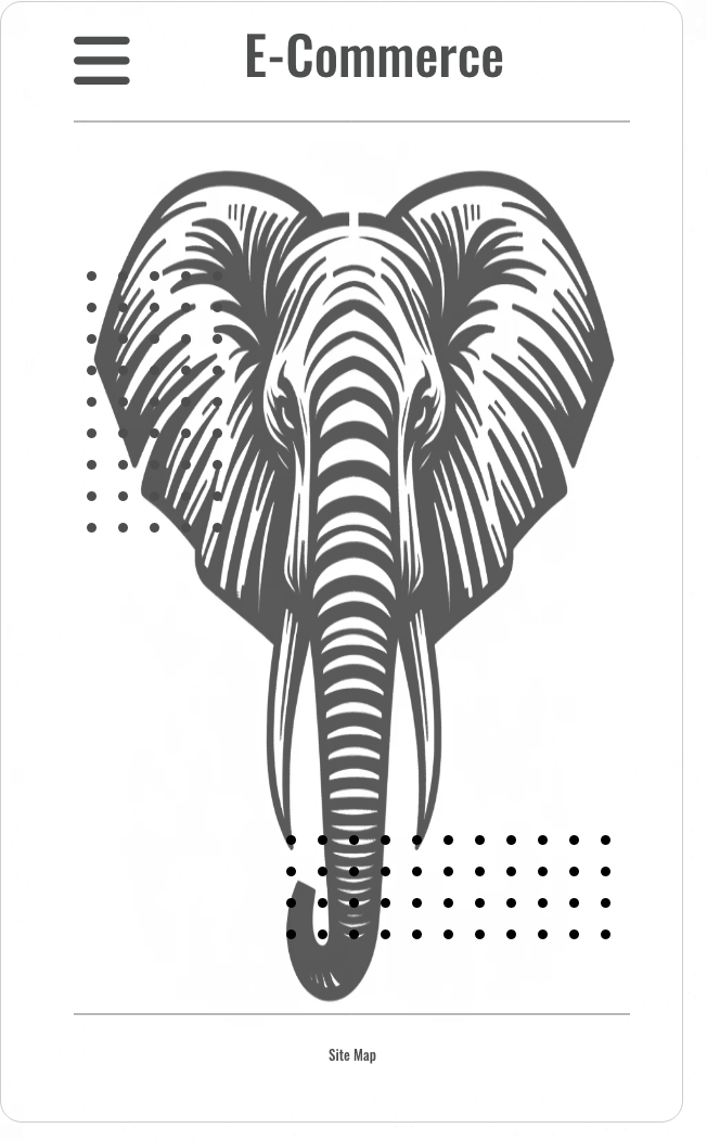 Site layout design with pen and ink elephant.
