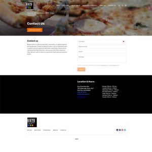 Screenshot of Este Pizza Website contact us page