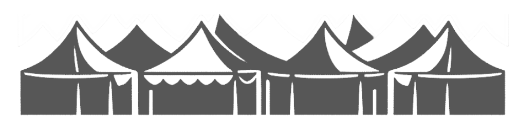 Design element drawing the tents of a open air market.