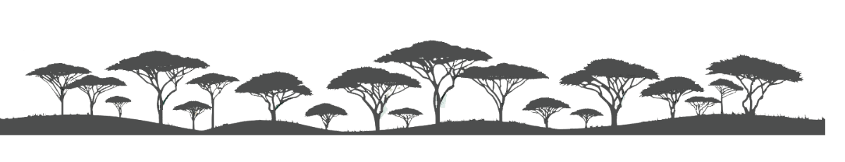 Design element of savannah tree silhouettes