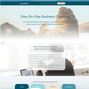 screenshot of the one-on-one business coaching Mindtune project case study webpage
