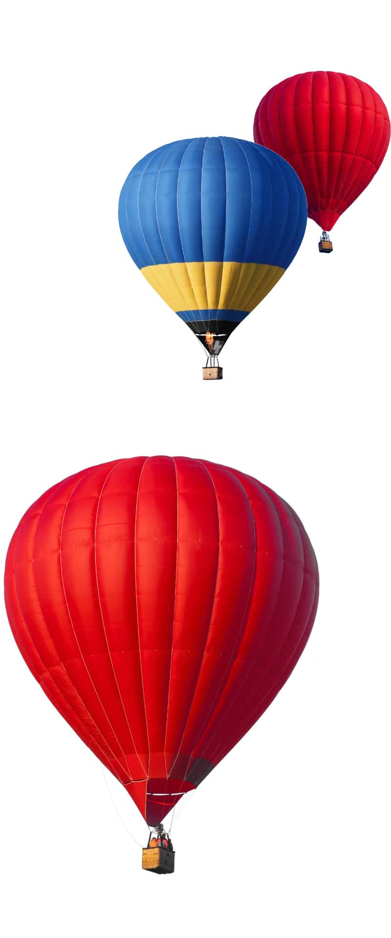 3 isolated hot air balloons