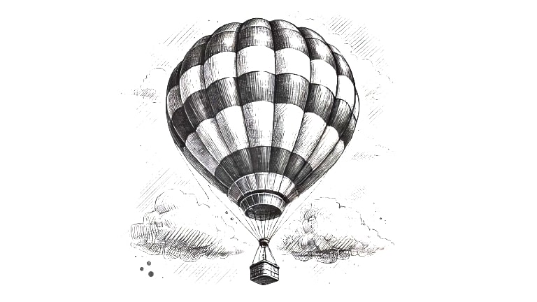 hot air balloon sketch