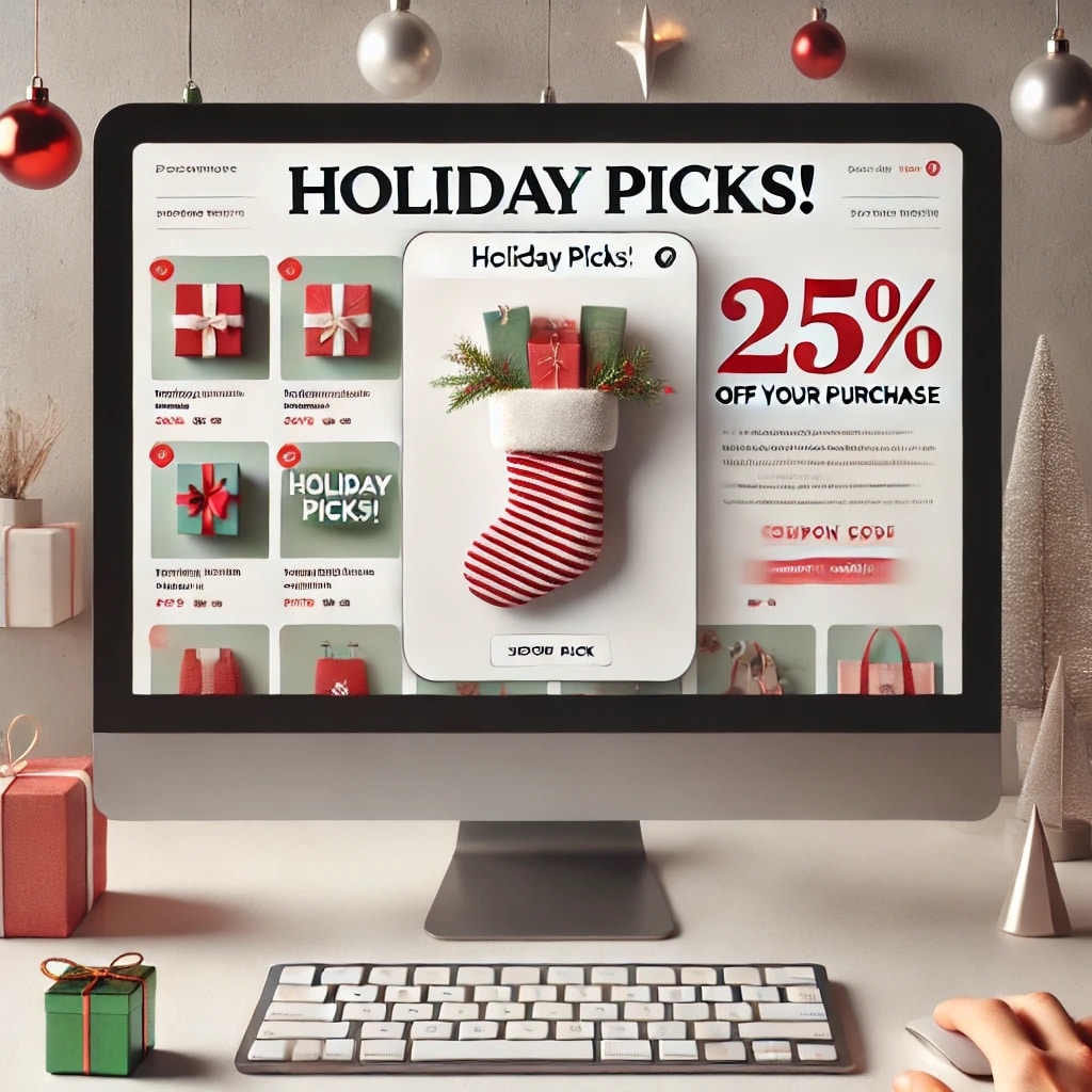 using branding for the holiday season for promotions and offers on online stores