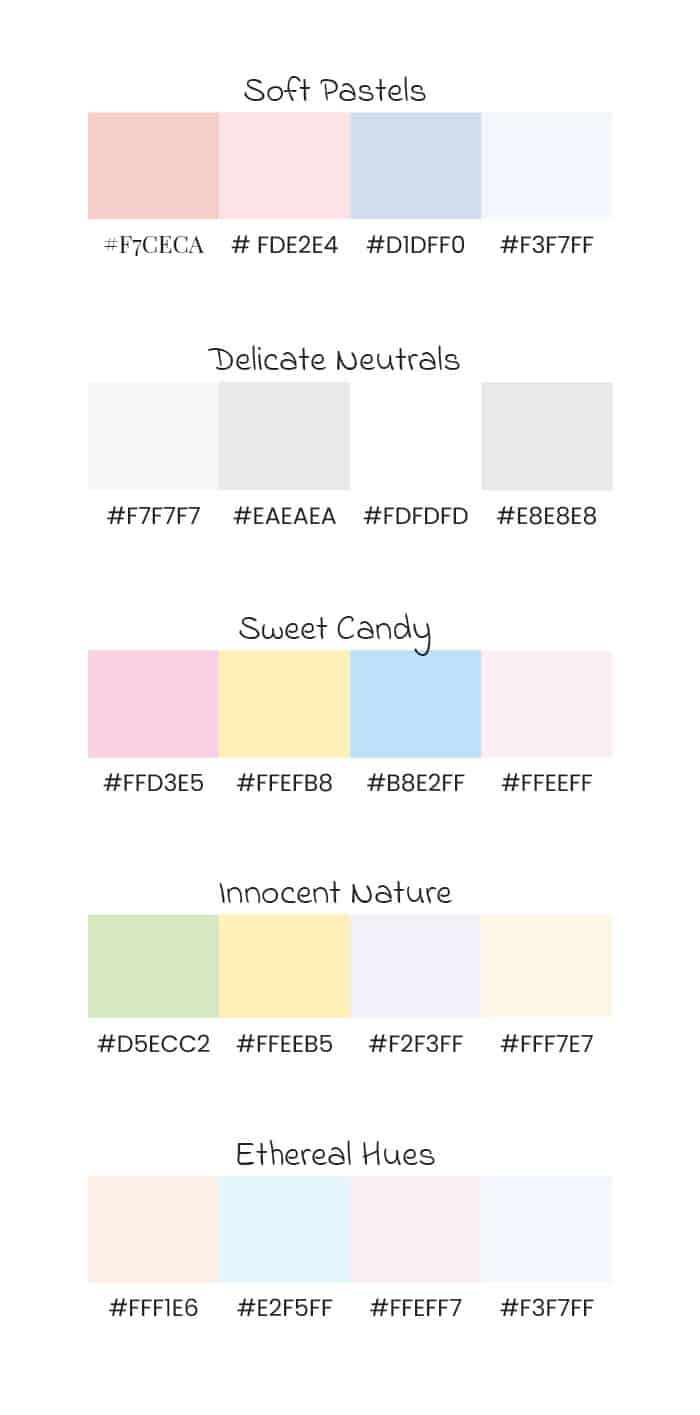 Color schemes for the Innocent Brand Archetype