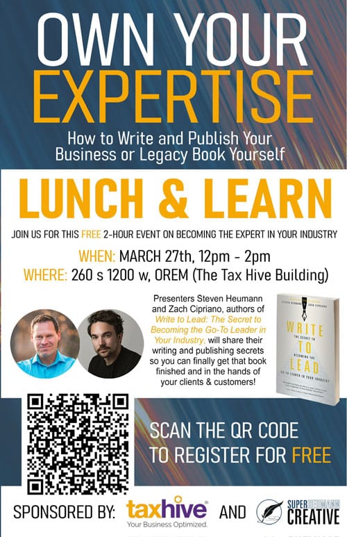 Event flyer for the Own Your Expertise Lunch and Learn