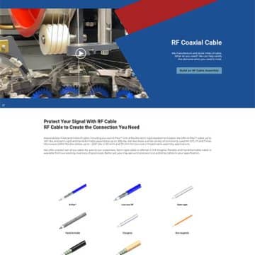 Koaxis Cable RF cable landing page