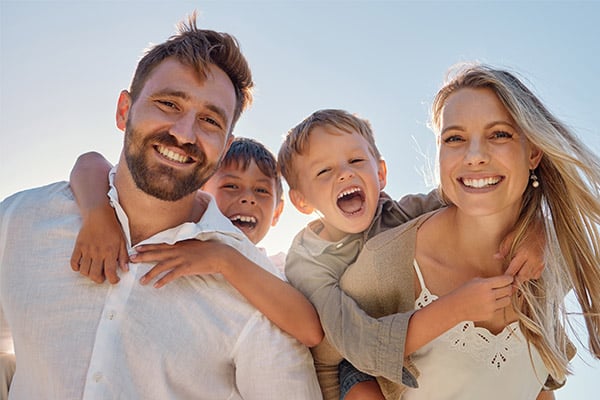 Happy family after applying skills learned with Resilient child
