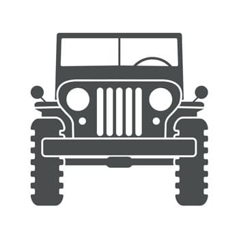 Grey icon of a jeep.