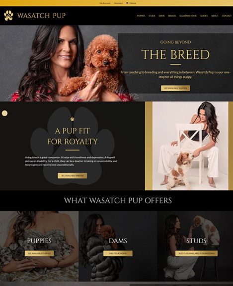 image of a puppy breeder website