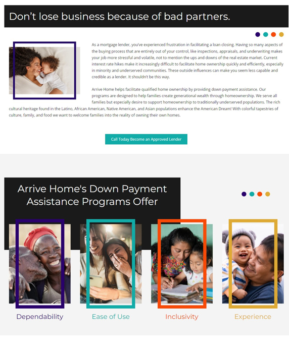 website home page with example Jambojon